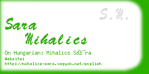 sara mihalics business card